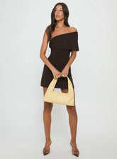 Laurencia One Shoulder Mini Dress Chocolate